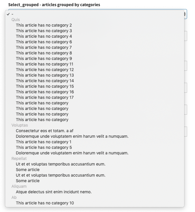 CRUD Field - select_grouped